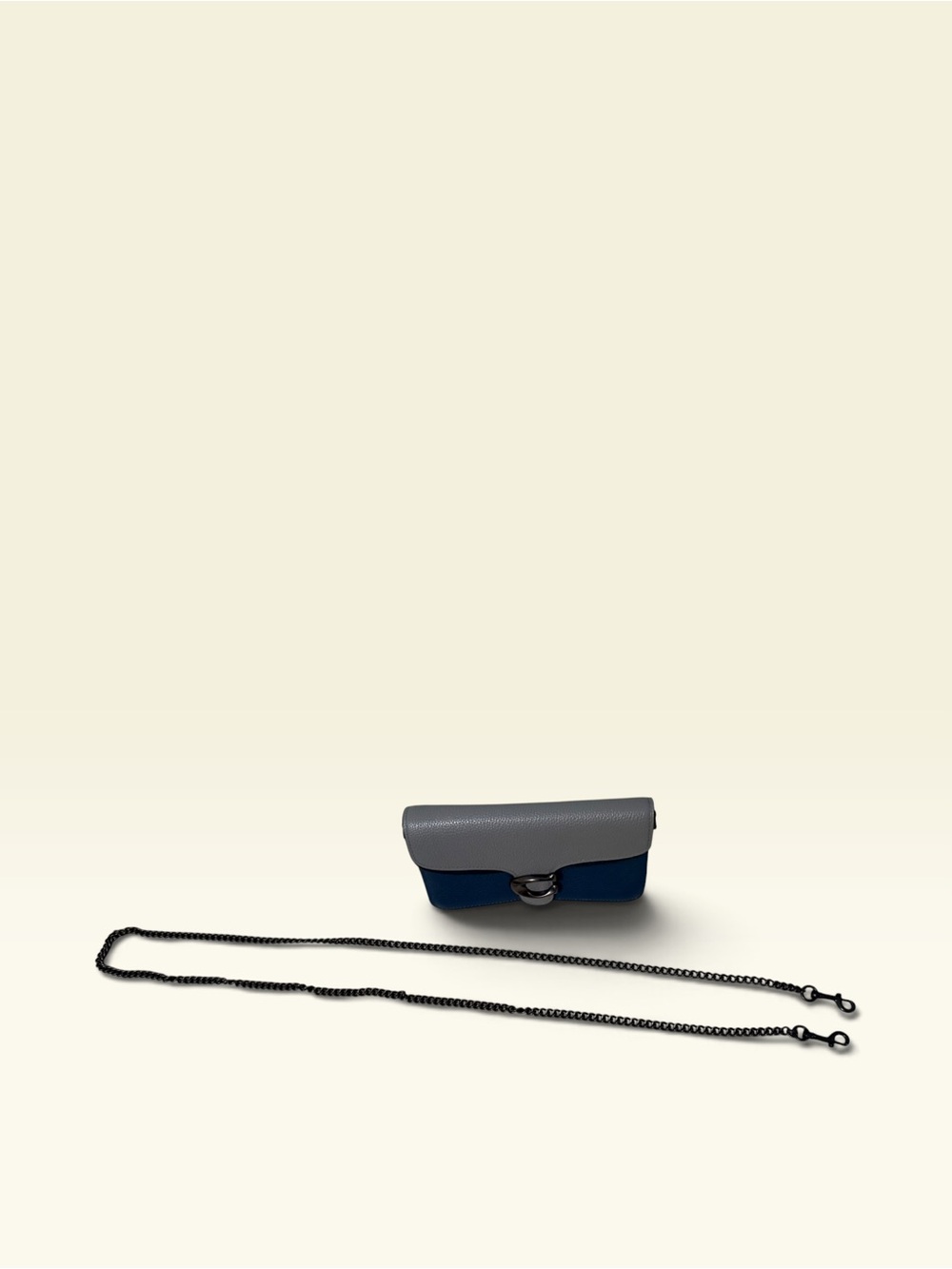 Coach Color Block Tabby Two-Tone Pebble Leather Crossbody in Gray and Navy - Picture 10 of 11